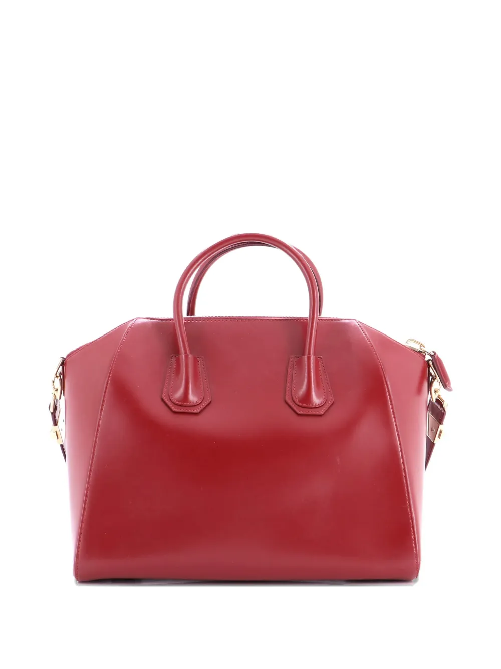 Pre-owned Givenchy Antigona Bag Glazed Leather Medium Satchel In Red