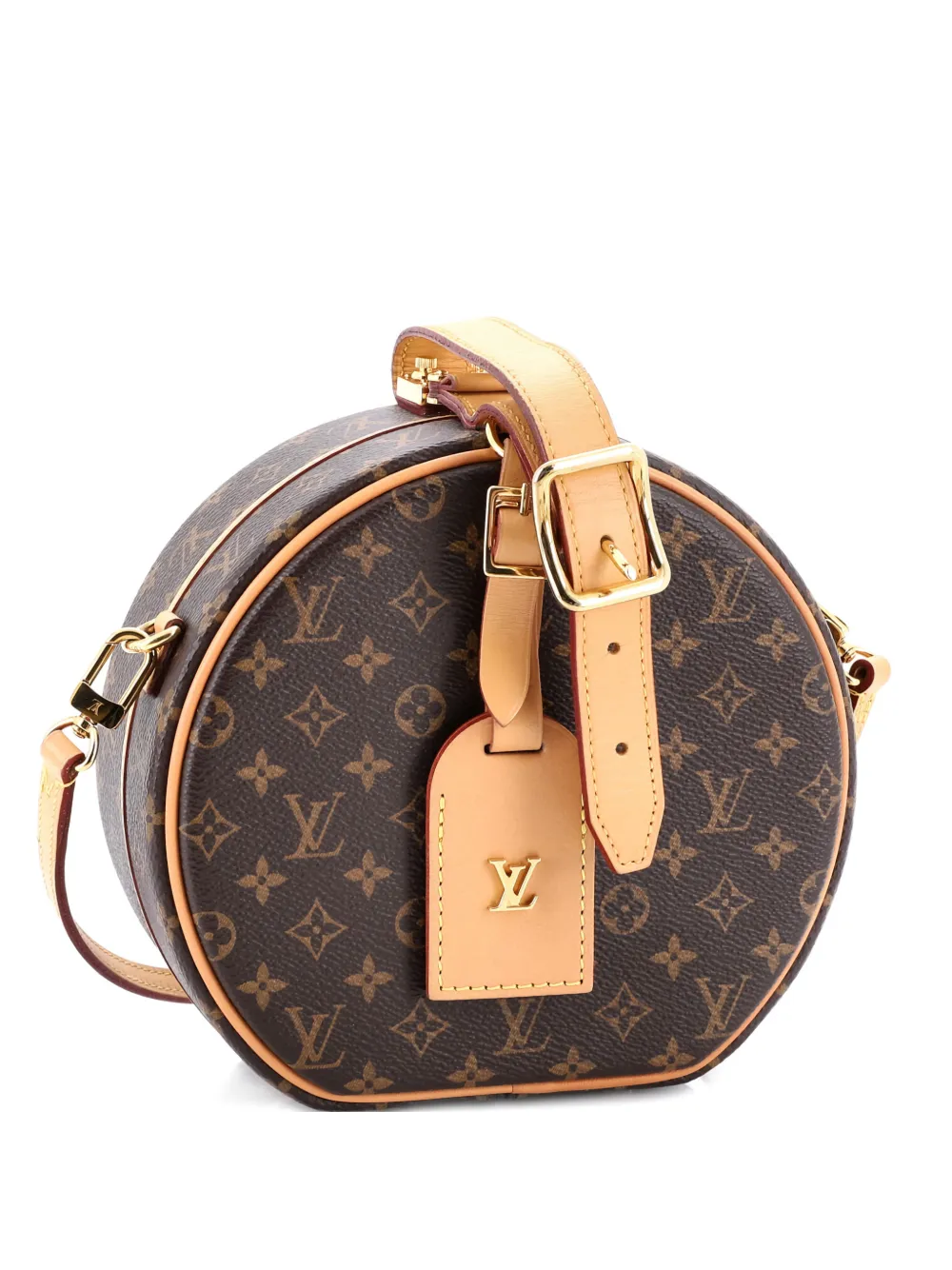 Pre-owned Louis Vuitton Petite Boite Chapeau Bag Monogram Canvas Crossbody Bag In Brown