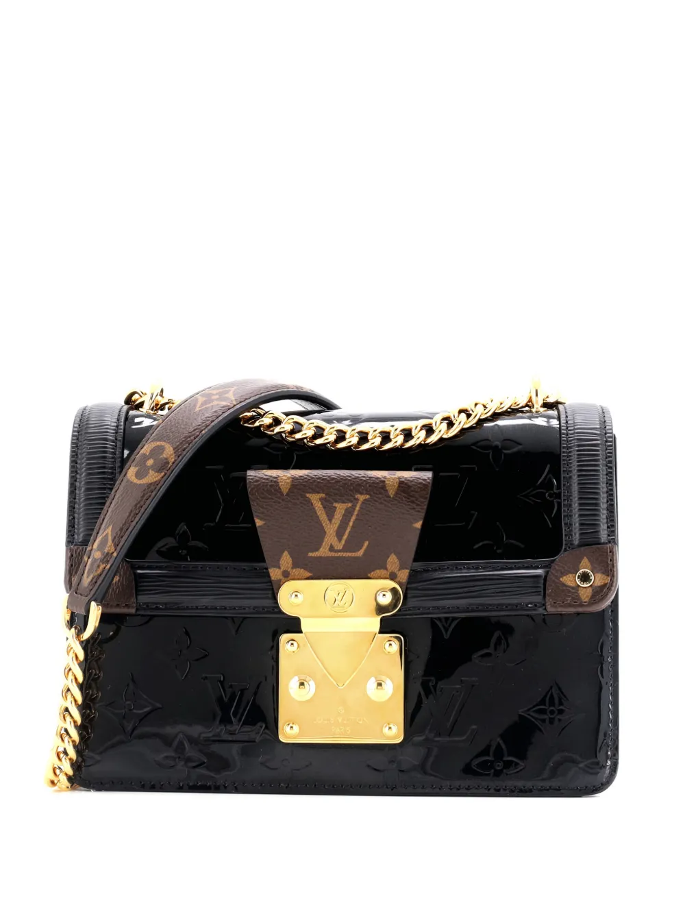Louis Vuitton Pre-Owned Wynwood Handbag Monogram Vernis with Monogram Canvas and Epi Leather crossbody bag - Nero