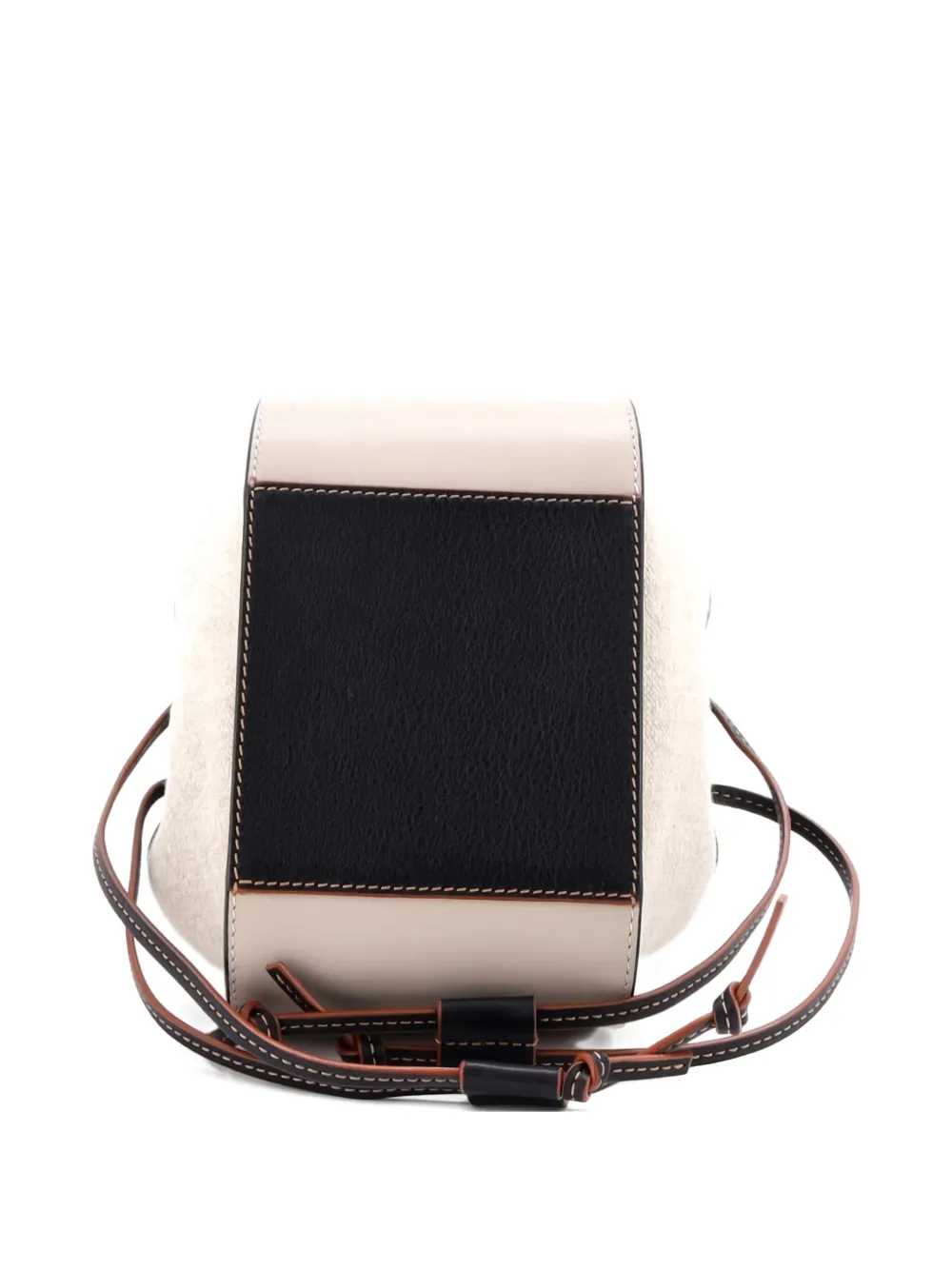 Pre-owned Loewe Hammock Bag Leather And Canvas Mini Crossbody Bag In Neutral