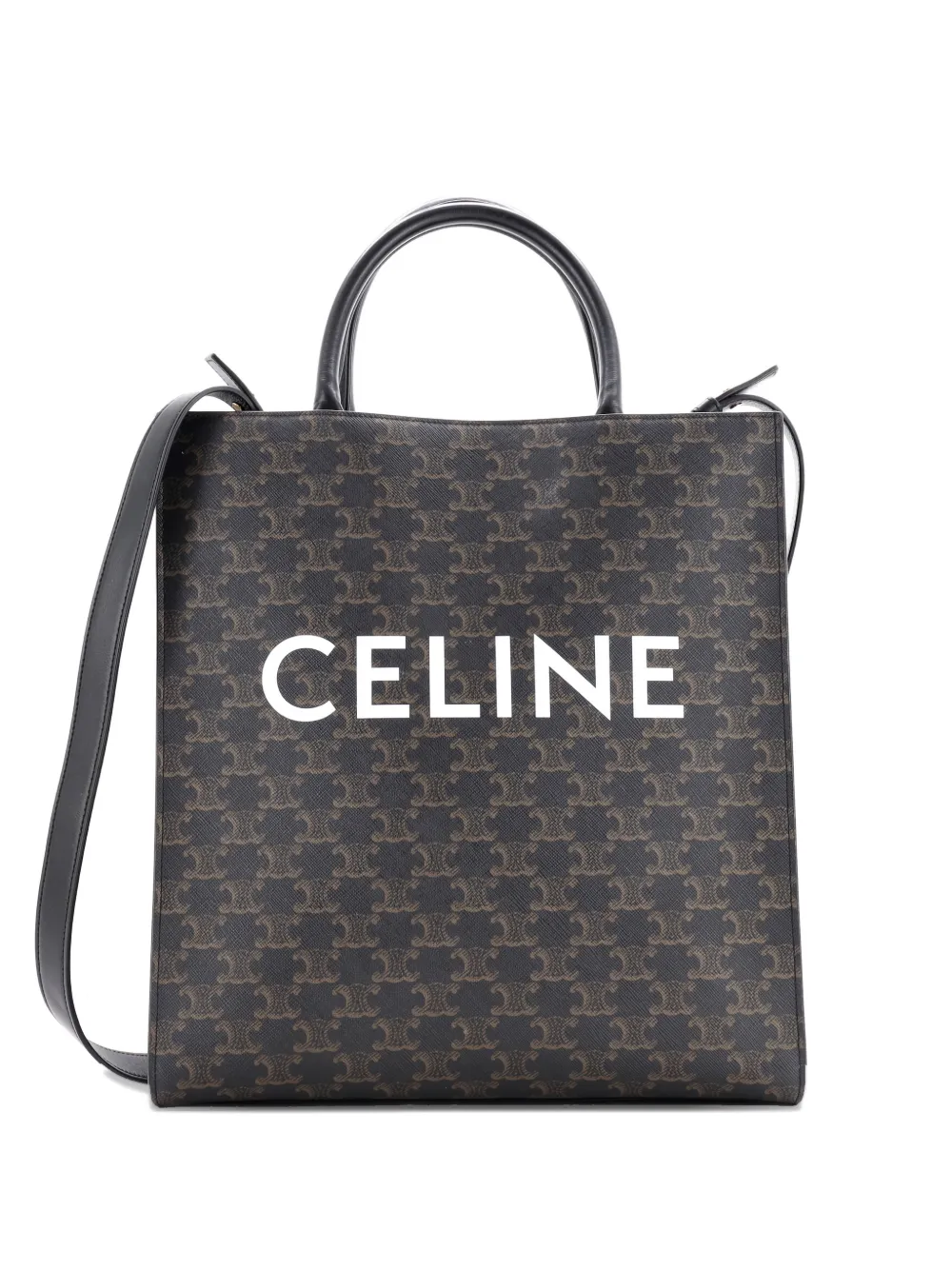 Celine Pre-Owned Vertical Cabas Triomphe Coated Canvas Medium tote bag | Black | Image 1