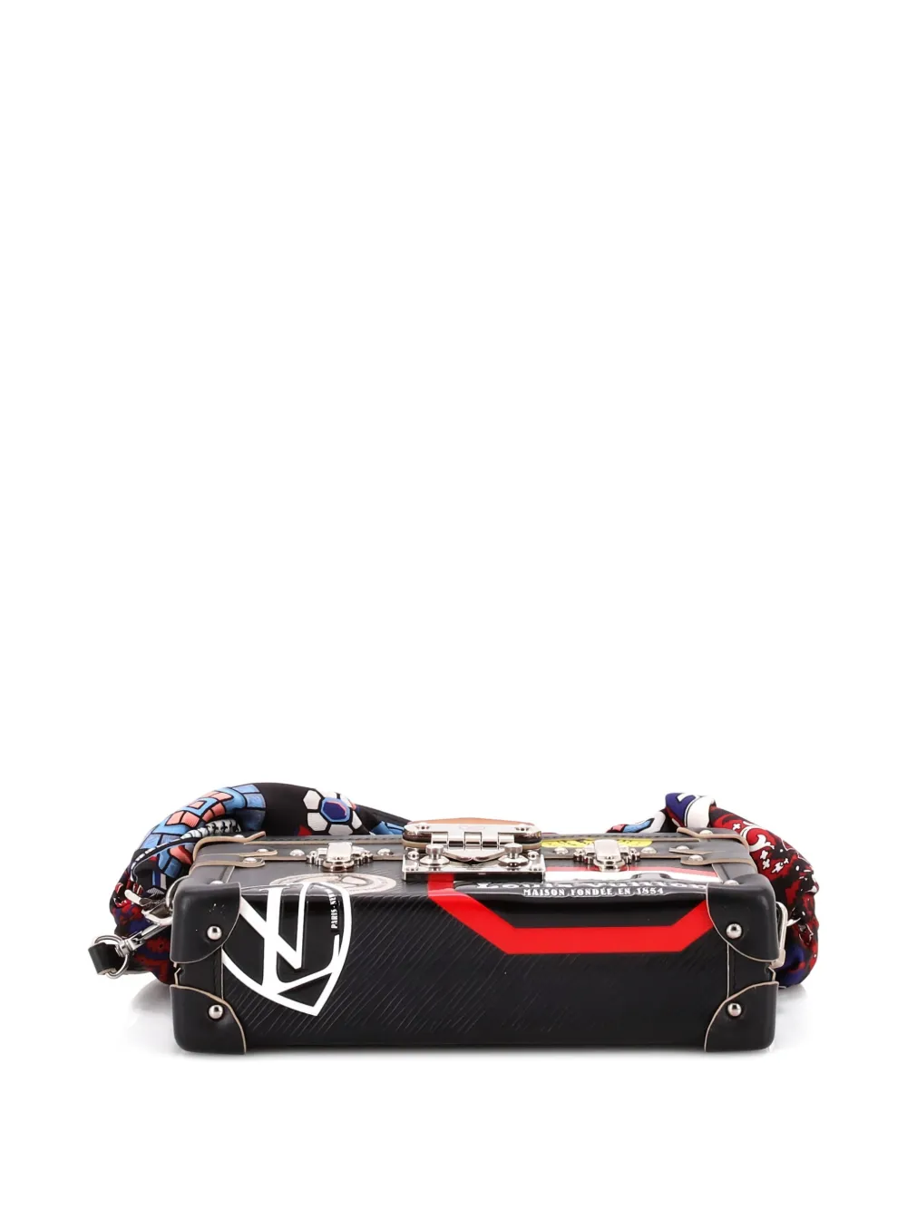 Pre-owned Louis Vuitton Petite Malle Handbag Limited Edition World Tour Epi Leather Crossbody Bag In Black