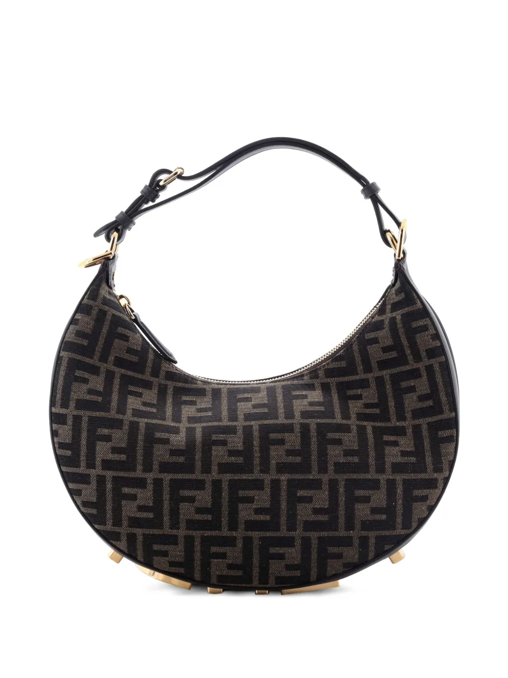 Fendi Pre-Owned Fendigraphy Bag Zucca Canvas Small hobo bag | Brown | Image 1