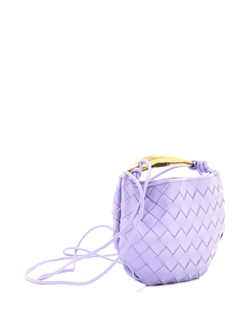Pre-owned Bottega Veneta Sardine Top Handle Bag Intrecciato Nappa Mini Satchel In Purple