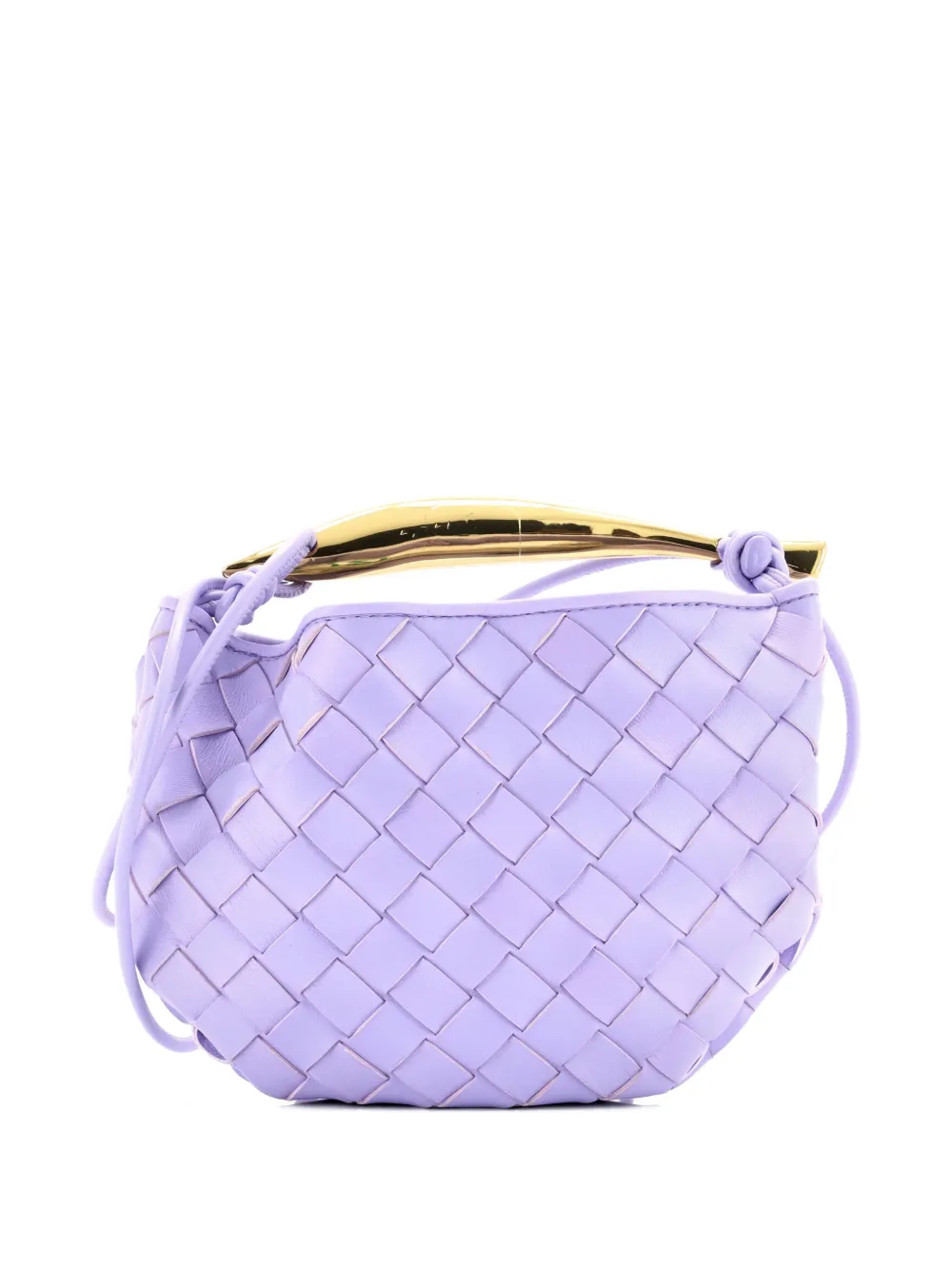 Pre-owned Bottega Veneta Sardine Top Handle Bag Intrecciato Nappa Mini Satchel In Purple