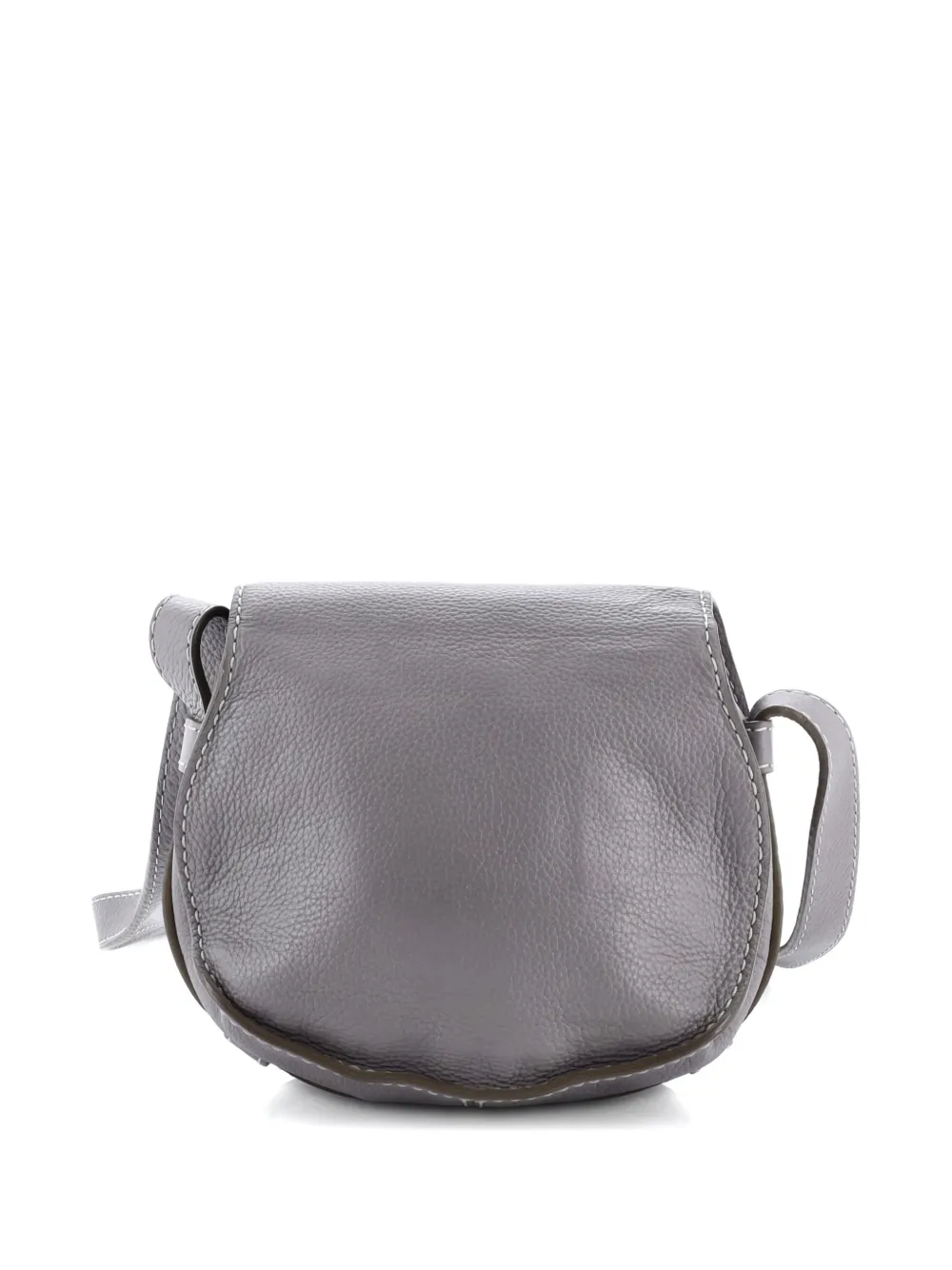 Pre-owned Chloé Marcie Leather Mini Crossbody Bag In Gray