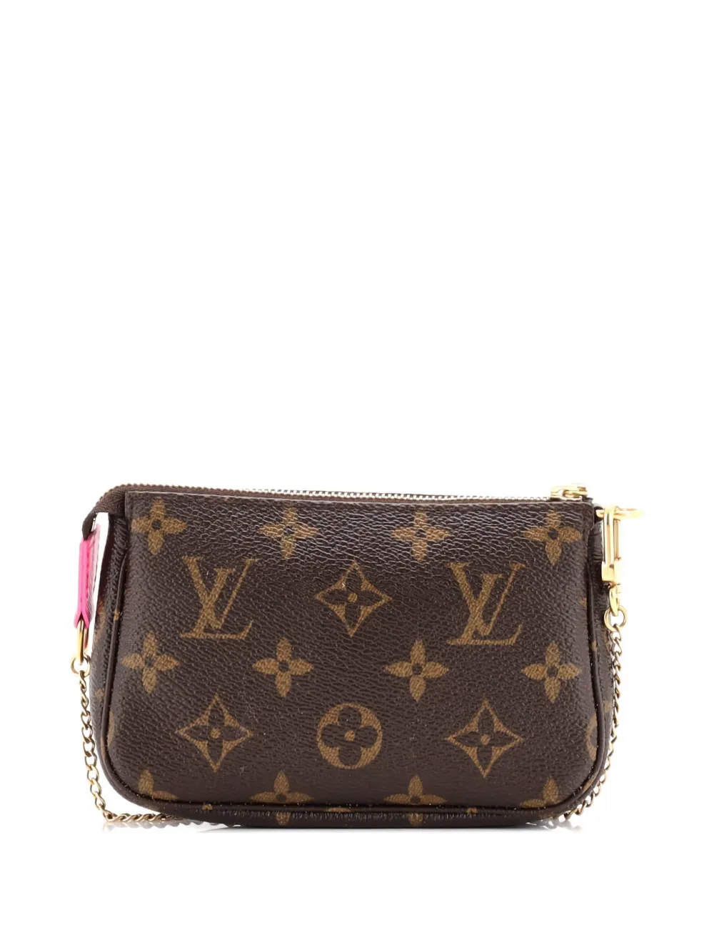 Pre-owned Louis Vuitton Pochette Accessoires Limited Edition Vivienne Xmas Monogram Canvas Mini Clutch Bag In Brown