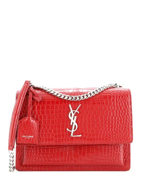 Saint Laurent Pre-Owned Sunset Crocodile Embossed Leather Medium crossbody bag