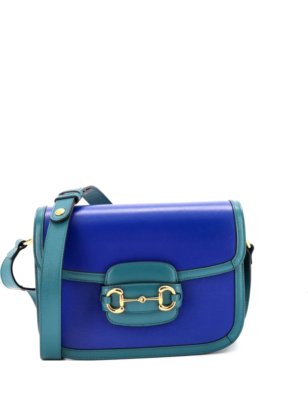 Pre-owned Gucci Horsebit 1955 Leather Small Shoulder Bag In Blue