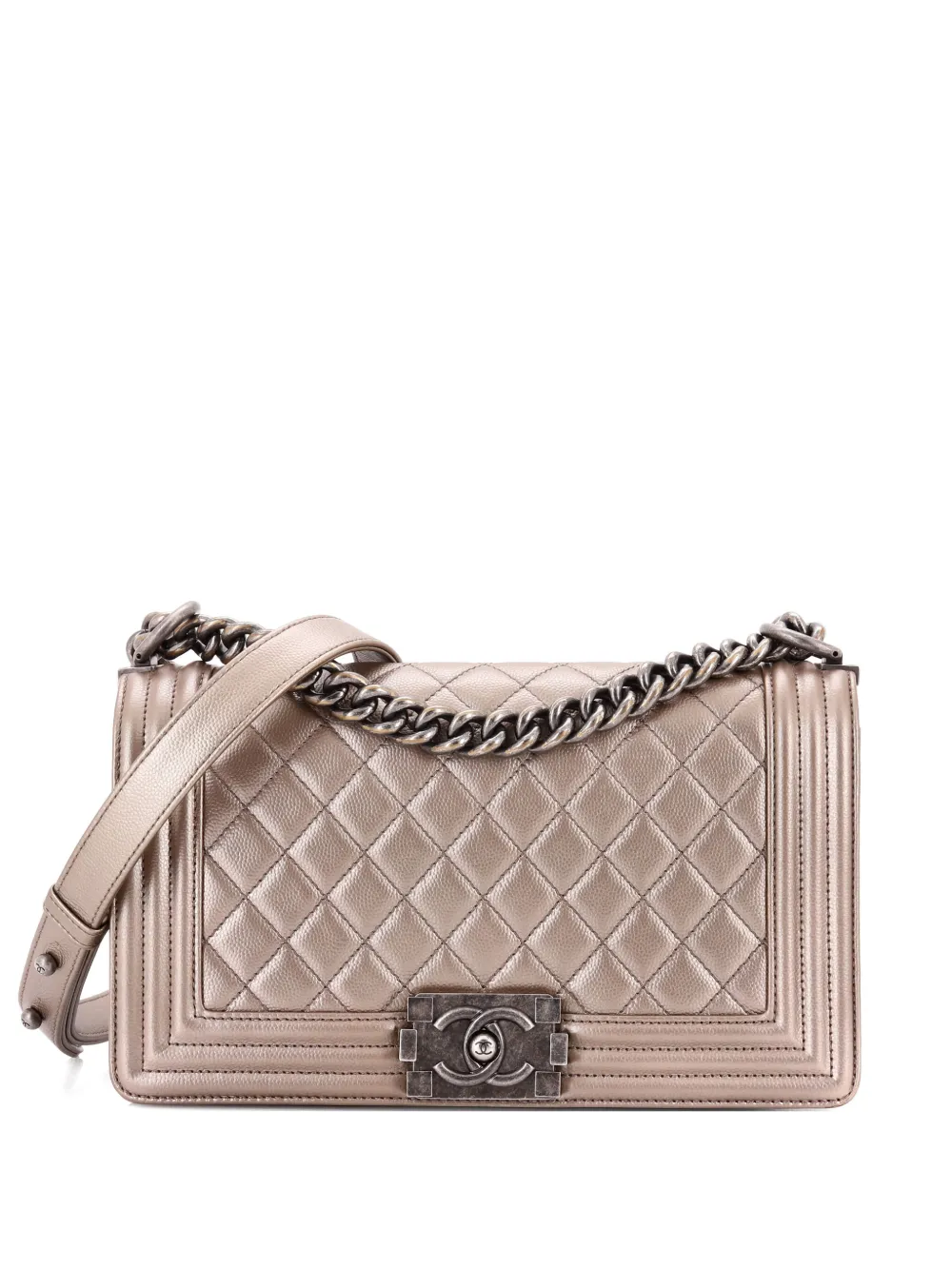 CHANEL Pre-Owned Boy Flap Bag Quilted Metallic Caviar Old Medium shoulder bag - Oro