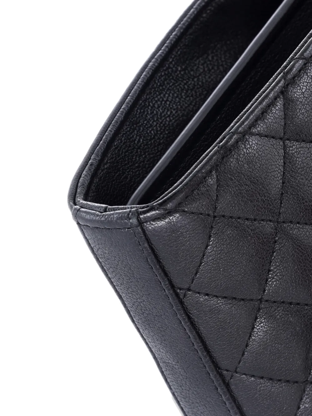 Pre-owned Saint Laurent Classic Monogram Chain Wallet Mixed Matelasse Leather Medium Crossbody Bag In Black