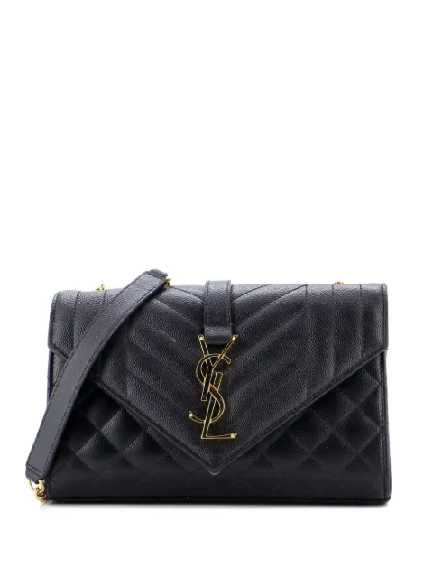 Saint Laurent Pre-Owned Classic Monogram Envelope Satchel Mixed Matelasse Leather Small crossbody bag