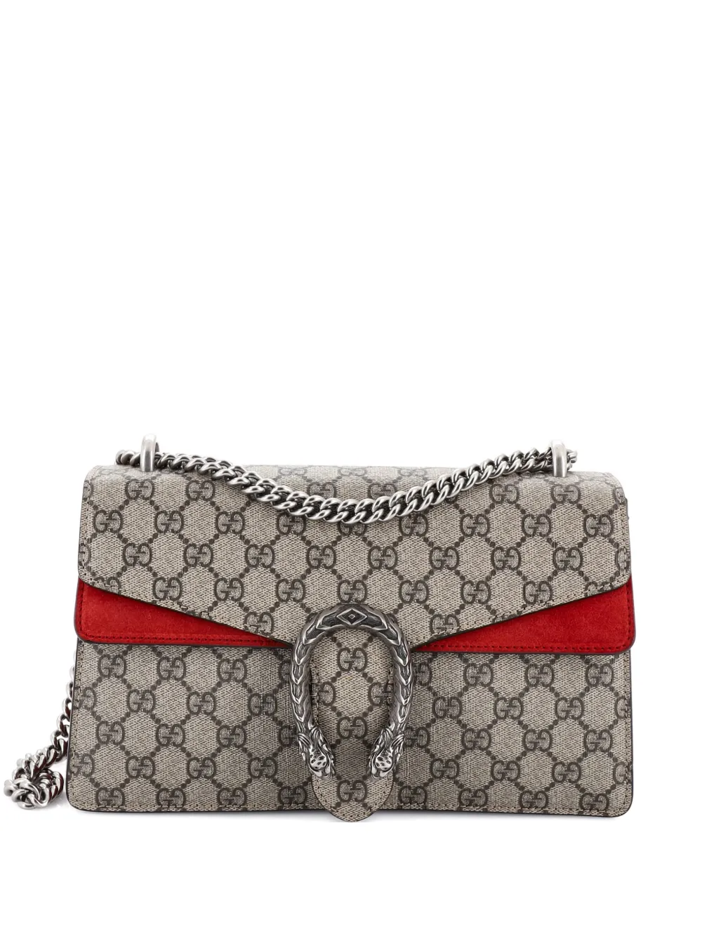 Pre-owned Gucci Dionysus Bag Gg Coated Canvas Small Shoulder Bag In Red