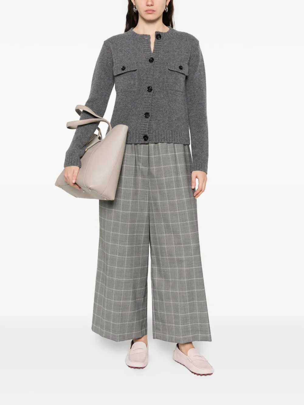 Drawstring Check-Pattern Trousers
