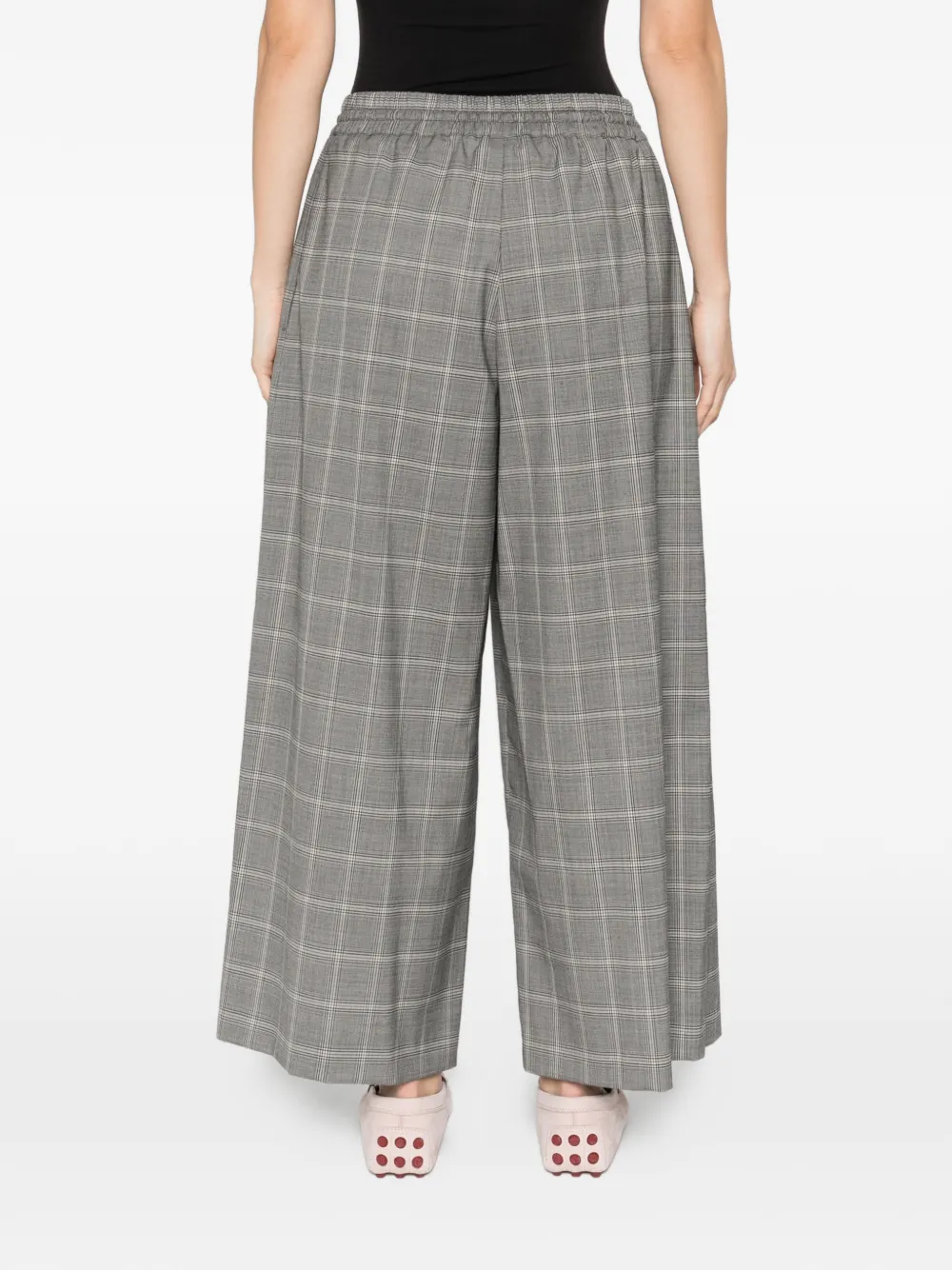 Drawstring Check-Pattern Trousers