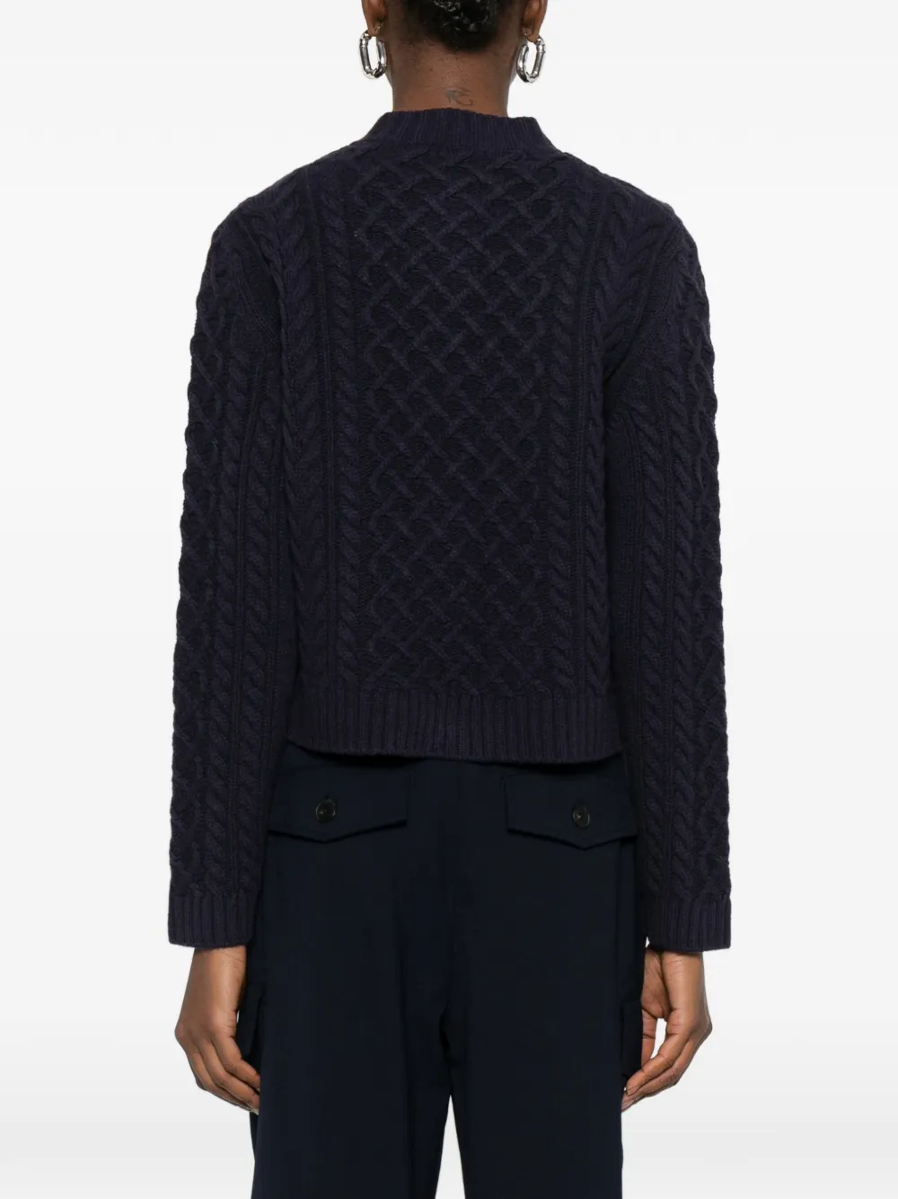 Cable-Knit Button Cardigan