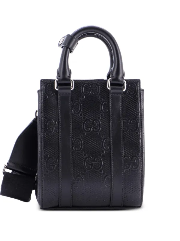 Gucci Pre-Owned バーティカル トート GGエンボス パーフォレーテッド 
