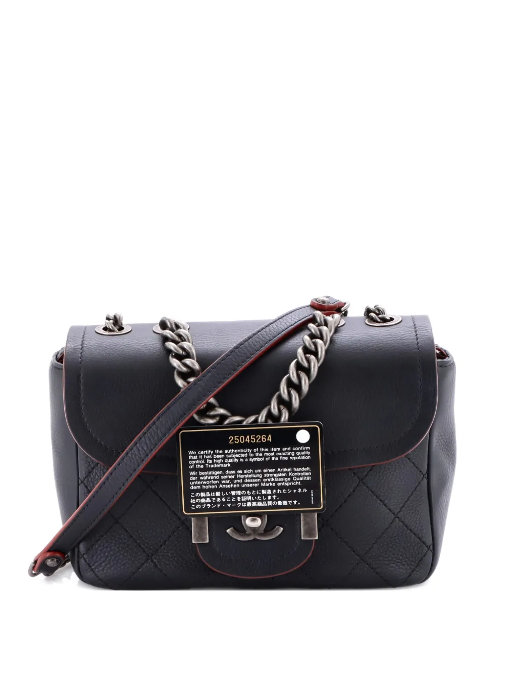 Pre-owned Chanel Archi Chic Flap Bag Quilted Grained Calfskin Small Shoulder Bag In Blue