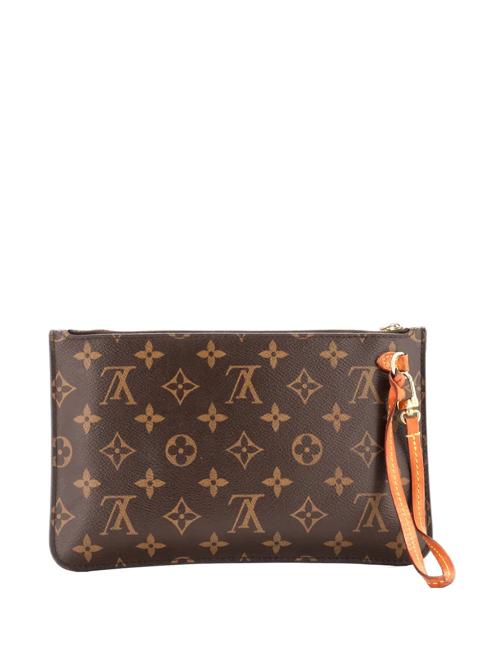 Pre-owned Louis Vuitton Neverfull Pochette Monogram Canvas Large Pouch In Brown