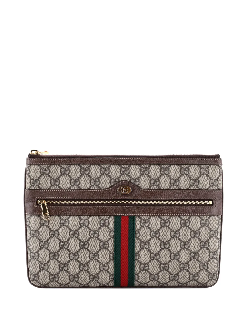 Gucci Pre-Owned Ophidia Zip Pouch GG Coated Canvas Large clutch bag | marrón | Image 1