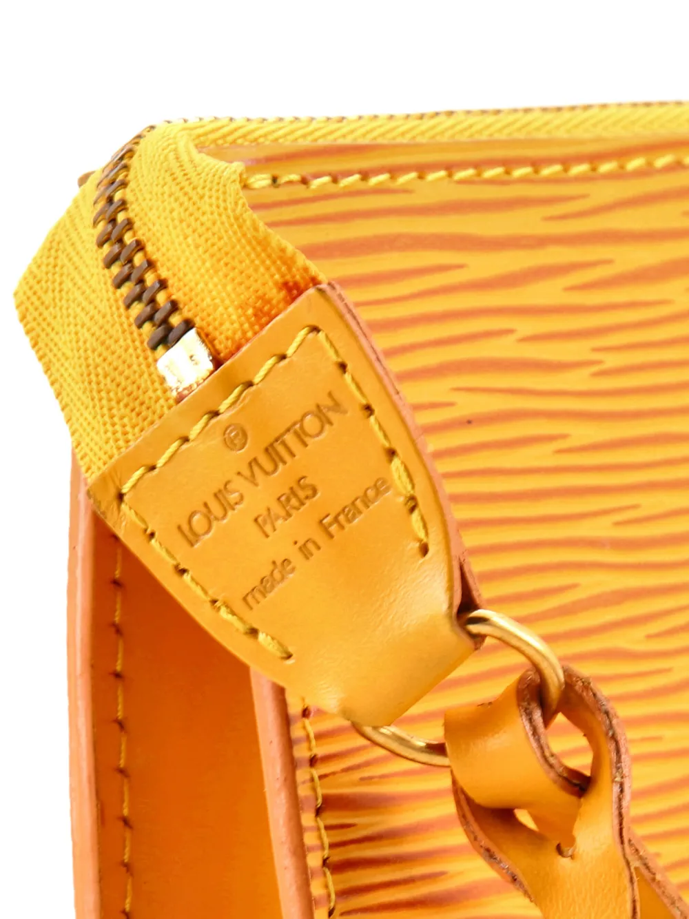 Pre-owned Louis Vuitton Pochette Accessoires Epi Leather Clutch Bag In Yellow