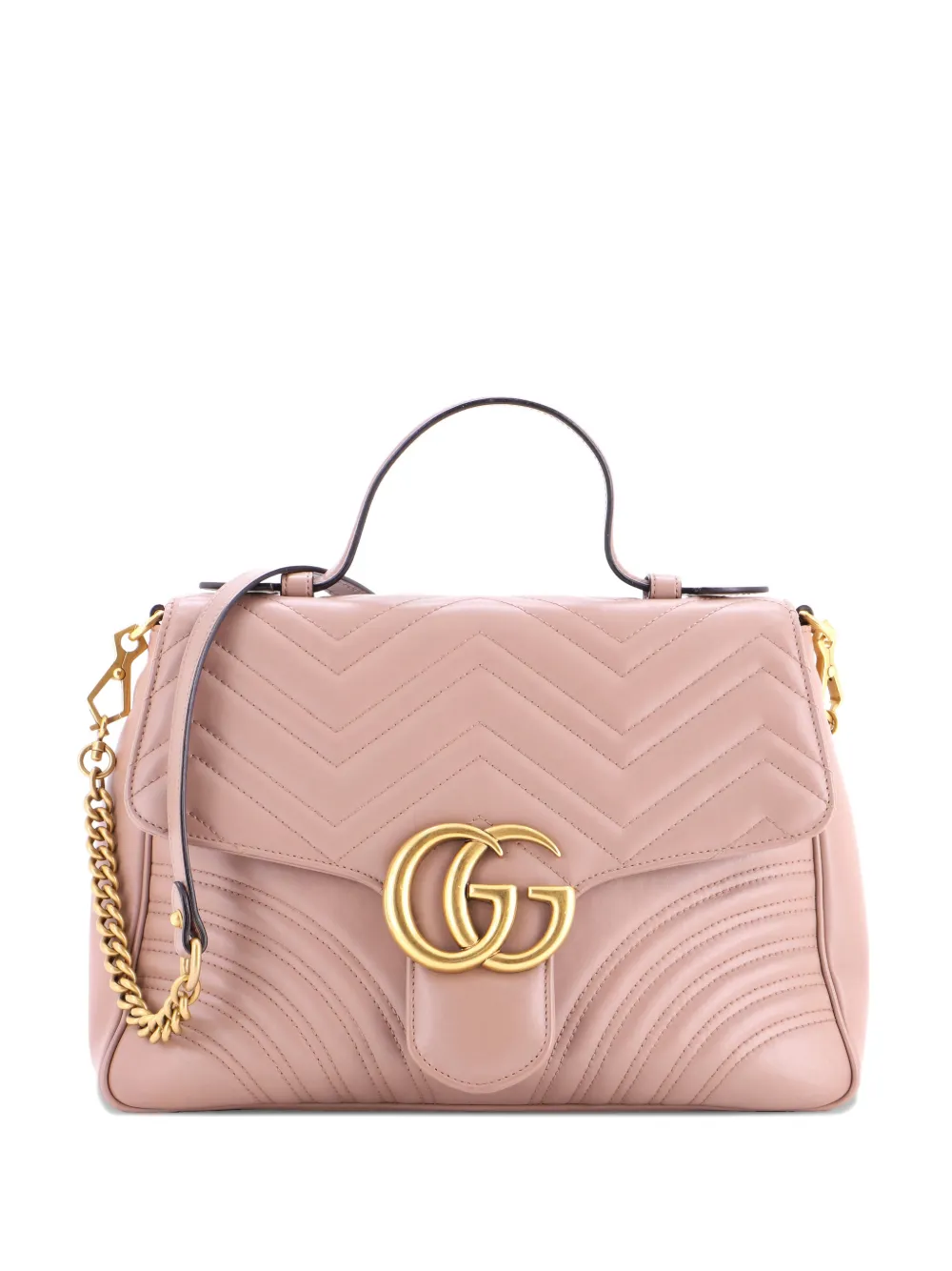 Gucci Pre-Owned GG Marmont Top Handle Flap Bag Matelasse Leather Medium satchel - Toni neutri