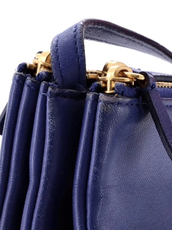Celine Pre-Owned トリオ レザー ラージ ショルダーバッグ | ブルー 