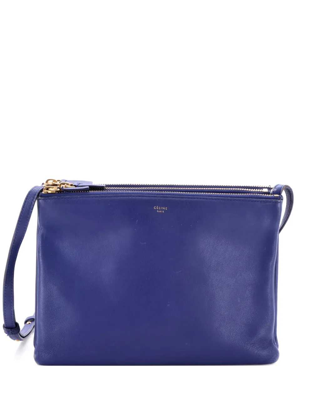 Celine Pre-Owned Trio Leather Large crossbody bag - Blu