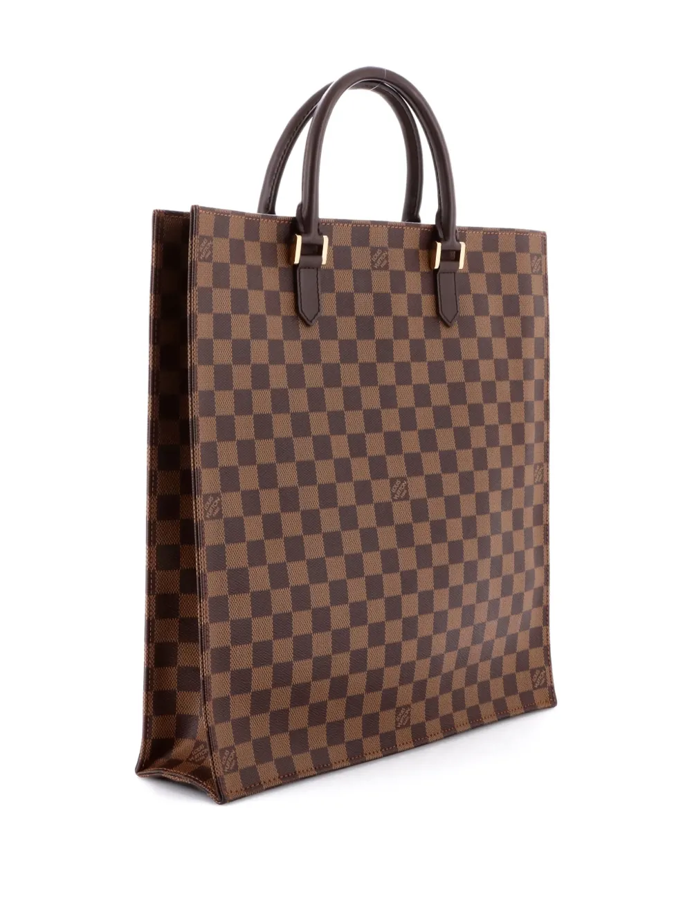 Pre-owned Louis Vuitton Sac Plat Bag Damier Tote Bag In Brown