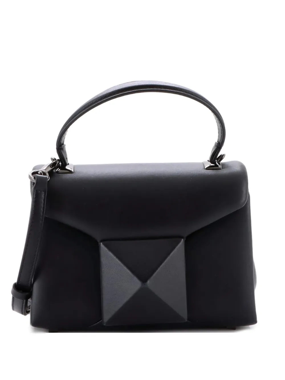 Valentino Garavani Pre-Owned One Stud Top Handle Flap Bag Leather Mini shoulder bag - Nero