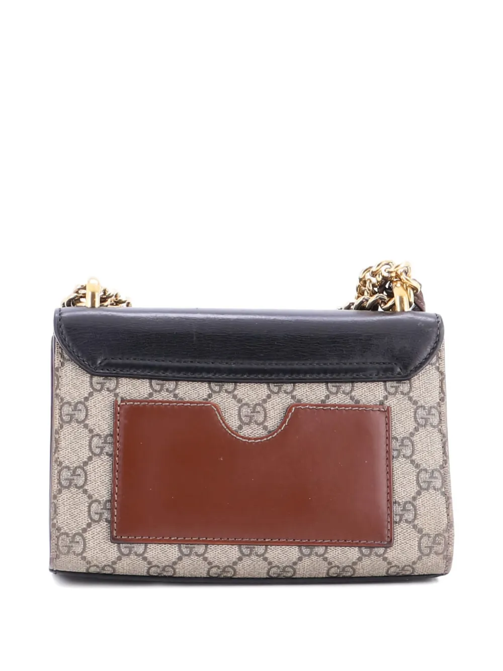 Pre-owned Gucci Padlock Shoulder Bag Gg Coated Canvas And Leather Small Crossbody Bag In Black