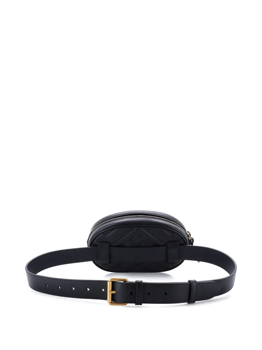 GUCCI Pre-owned Gg Marmont Matelasse Leather Belt Bag In Black