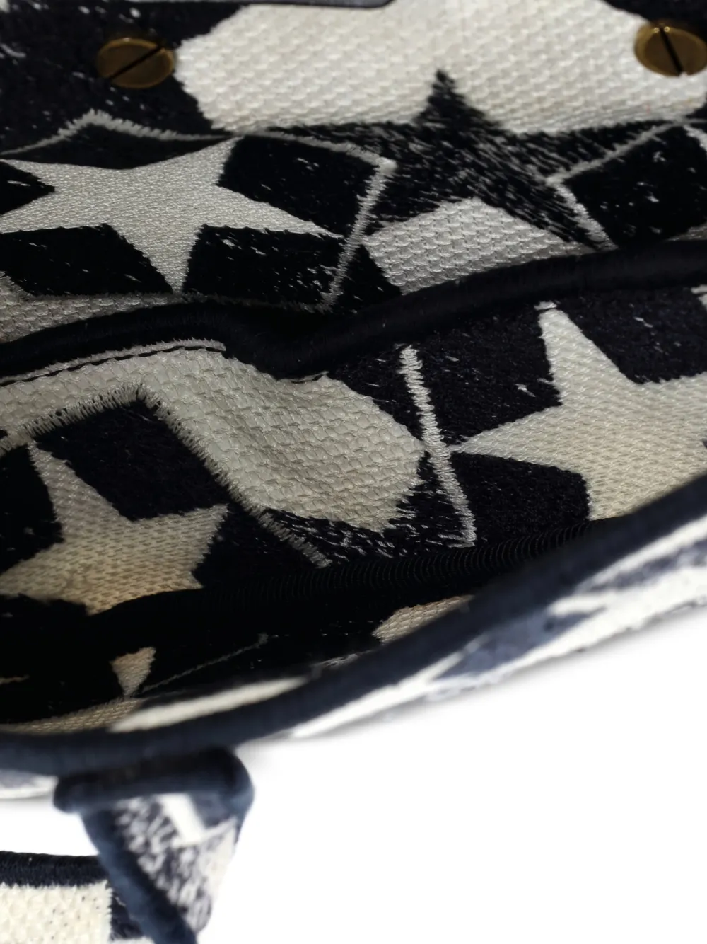 Saddle Bag Logo Embroidered Canvas Medium Shoulder Bag