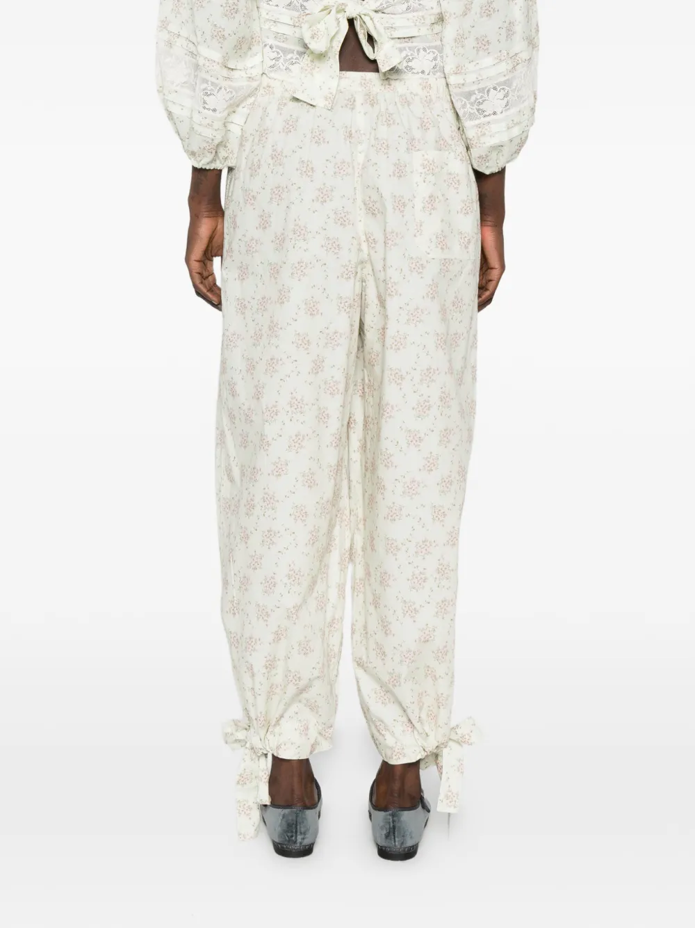 Davi Floral-Print Tie-Detail Trousers