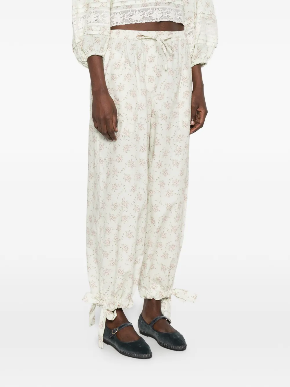 Davi Floral-Print Tie-Detail Trousers