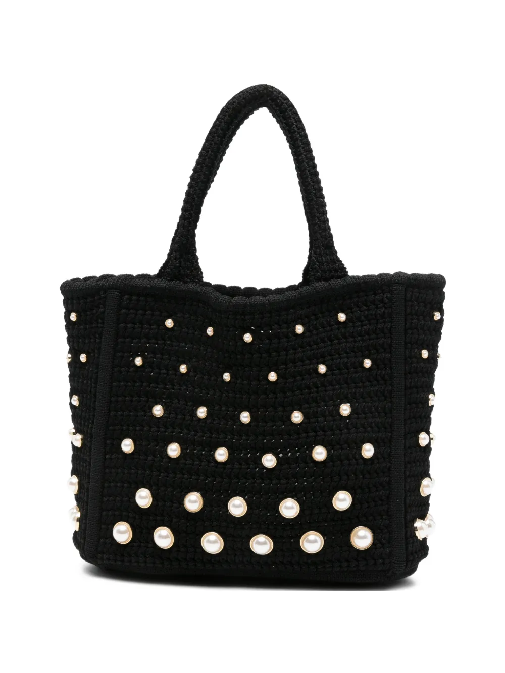 SANDRO pearl-embellished tote bag - Nero