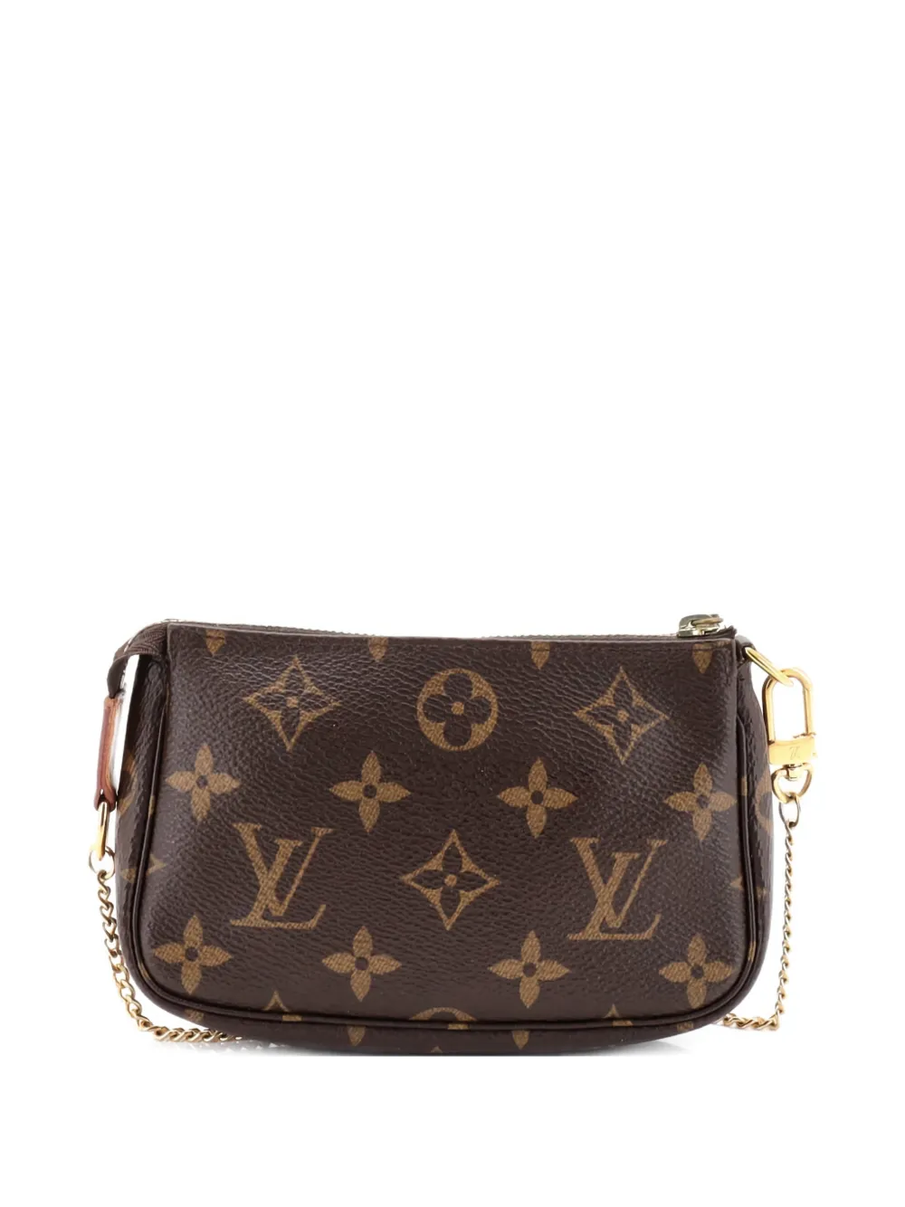 Pre-owned Louis Vuitton Pochette Accessoires Monogram Canvas Mini Clutch Bag In Brown