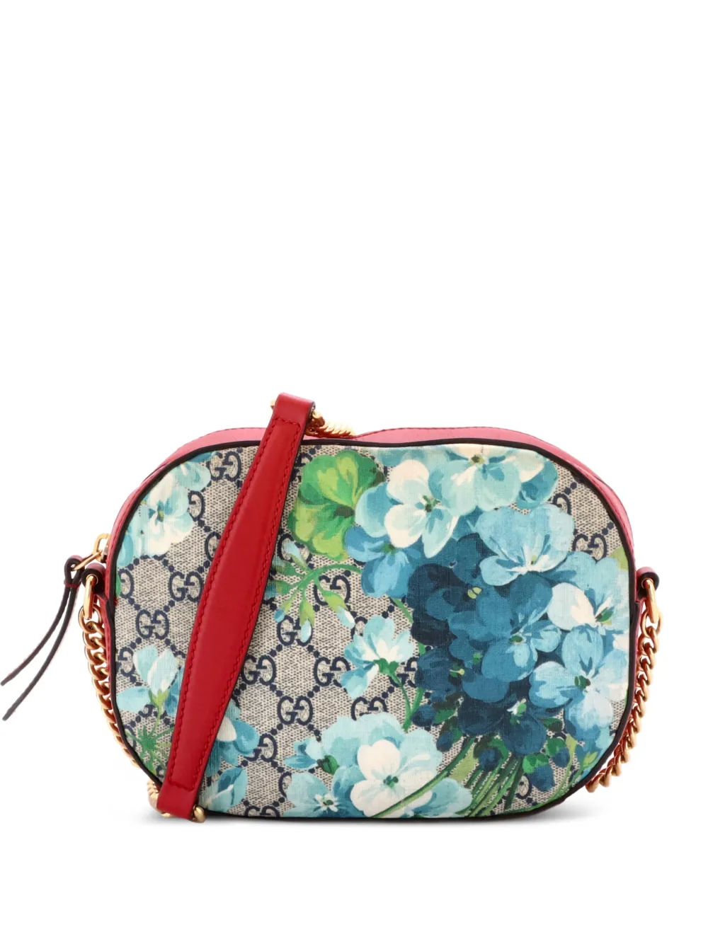 Gucci Pre-Owned Chain Blooms Print GG Coated Canvas Mini crossbody bag - Blu