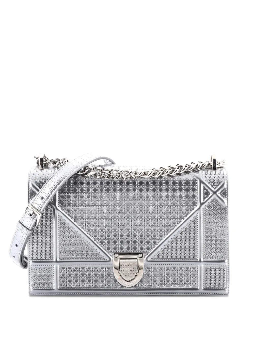 Christian Dior Pre-Owned Diorama Flap Bag Cannage Embossed Calfskin Medium shoulder bag - Verde