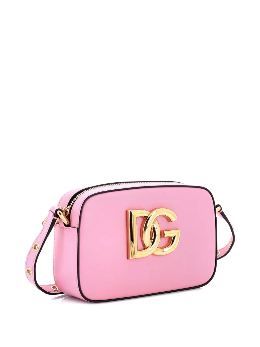 Pre-owned Dolce & Gabbana 3.5 Camera Bag Leather Crossbody Bag In Pink