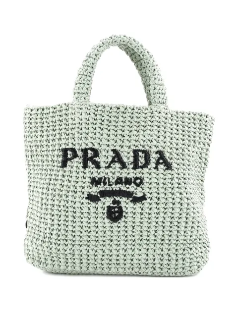 Prada Pre-Owned Logo Raffia Small tote bag