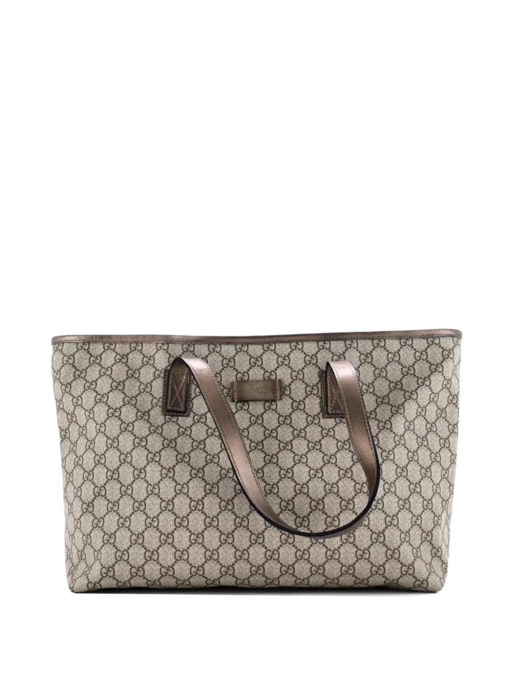 Gucci Pre-Owned Plus GG Coated Canvas with Leather Large tote bag | Green | Image 1