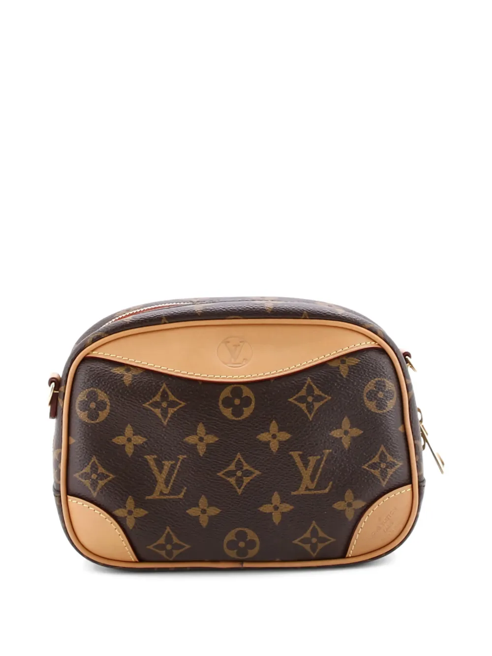 Pre-owned Louis Vuitton Deauville Handbag Monogram Canvas Mini Crossbody Bag In Brown