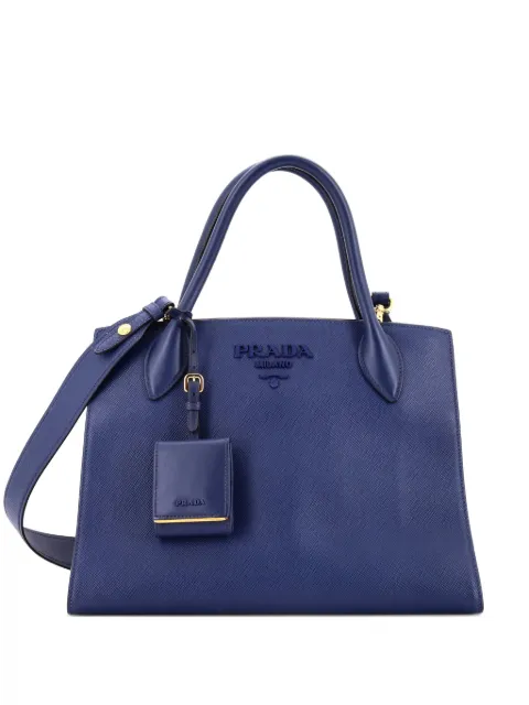 Prada Pre-Owned Monochrome Saffiano with City Calf Medium tote bag