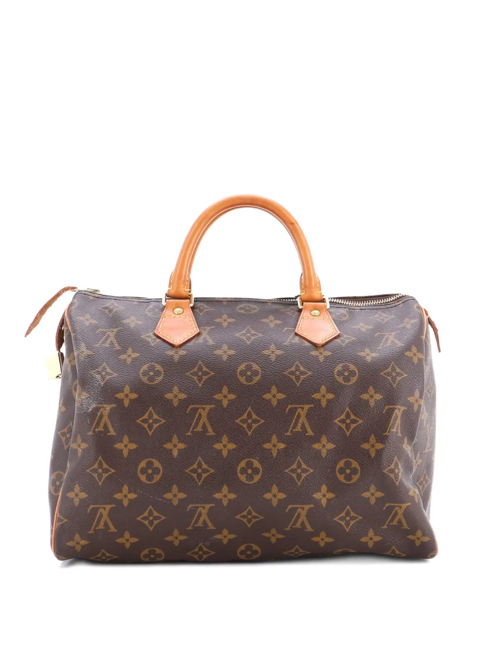 Pre-owned Louis Vuitton Speedy Handbag Monogram Canvas 30 Satchel In Brown