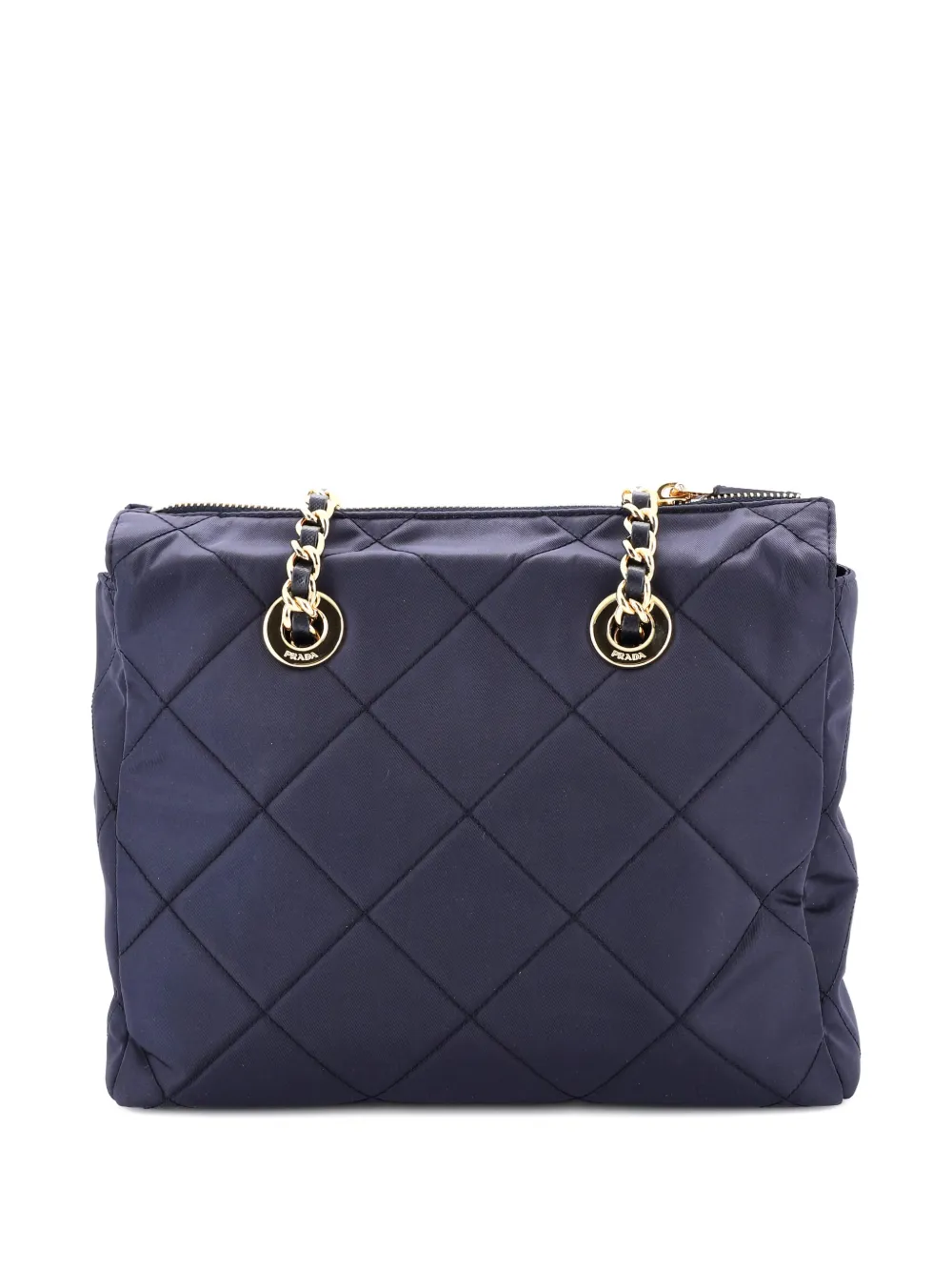 Pre-owned Prada Re-edition 1995 Chain Quilted Re-nylon Small Tote Bag In Blue