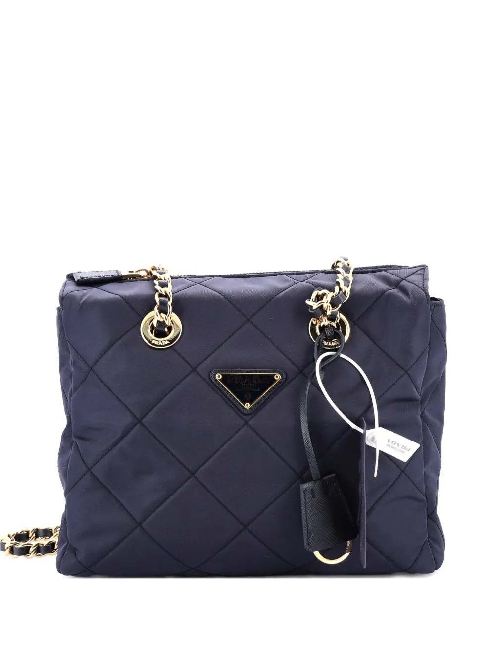 Prada Pre-Owned Re-Edition 1995 Chain Quilted Re-Nylon Small tote bag | Blue | Image 1