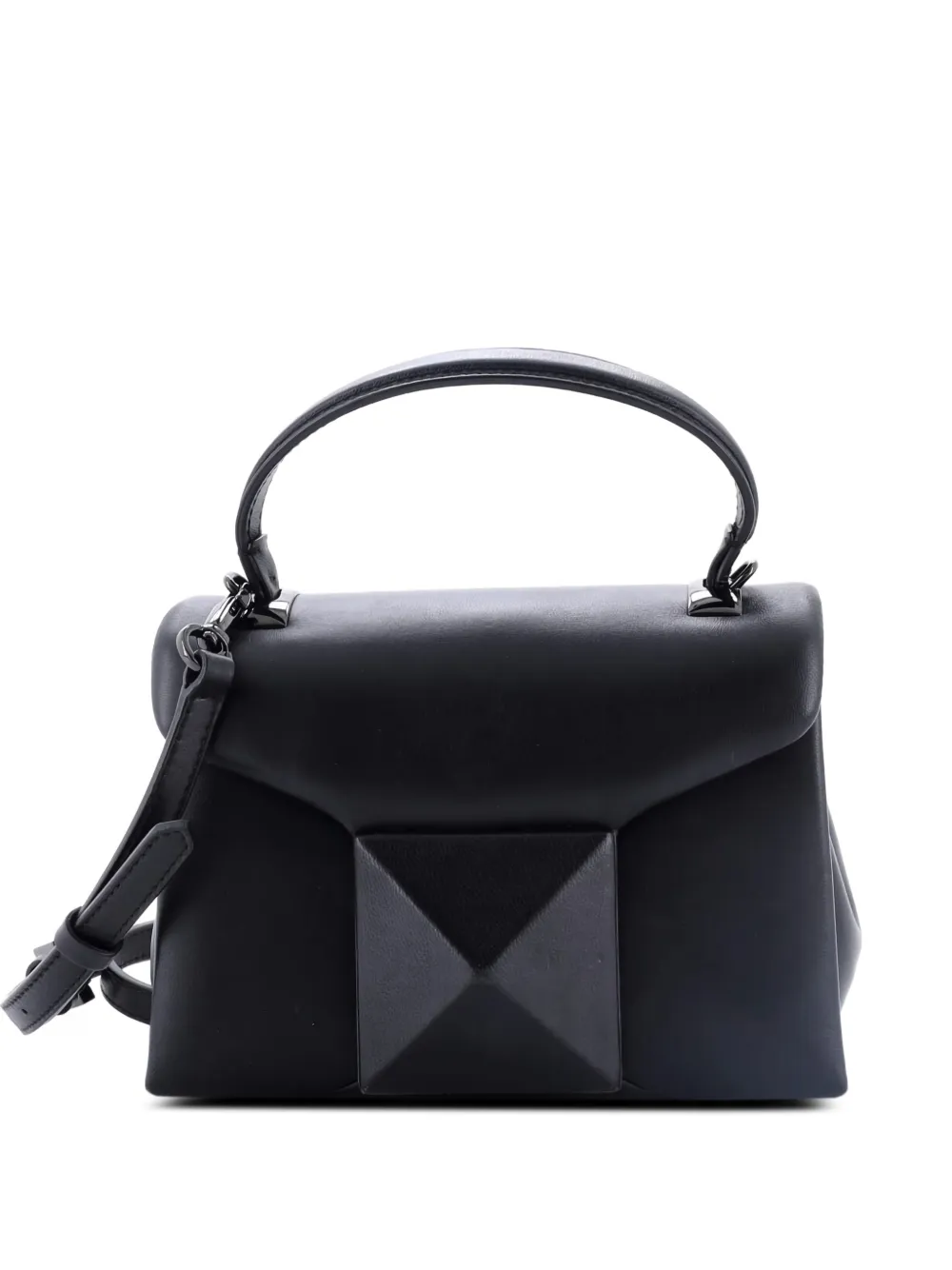 Valentino Garavani Pre-Owned One Stud Top Handle Flap Bag Leather Mini shoulder bag - Nero