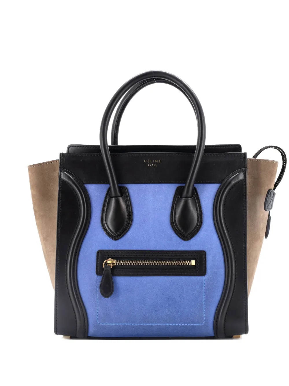 Celine Pre-Owned Bicolor Luggage Bag Leather Micro tote bag - Nero