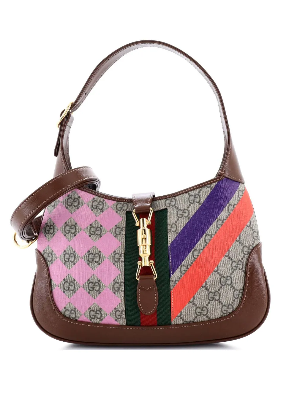 Gucci Pre-Owned Jackie 1961 Printed GG Coated Canvas Small hobo bag - Marrone